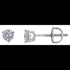 SOLD Leo 1/2 cwt Diamond Solitaire Earrings